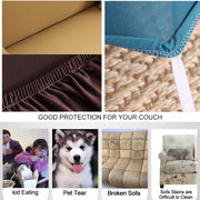 145-185cm Four Seasons Solid Color Elastic Full Coverage Non-slip Sofa Cover(Grey)