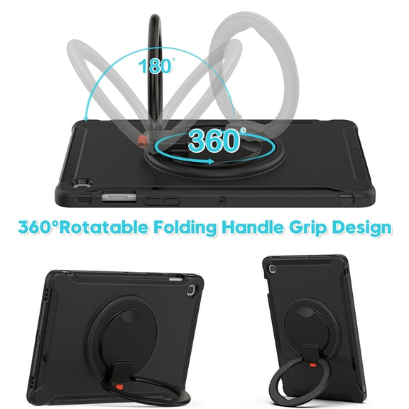 For Samsung Galaxy Tab S5e 10.5 inch T720 2019 Shockproof TPU + PC Protective Case with 360 Degree Rotation Foldable Handle Grip Holder & Pen Slot(Black)