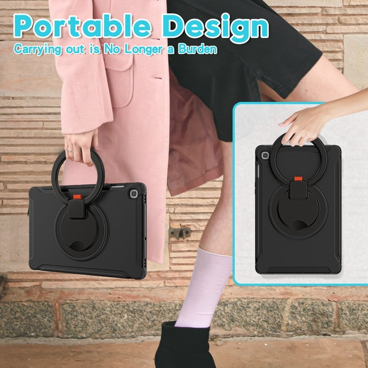 For Samsung Galaxy Tab S5e 10.5 inch T720 2019 Shockproof TPU + PC Protective Case with 360 Degree Rotation Foldable Handle Grip Holder & Pen Slot(Black) - Tab S5E 10.5 T720 / T725 by PMC TechLife | Online Shopping South Africa | PMC TechLife | Buy Now Pay Later Mobicred