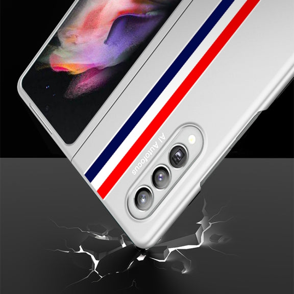For Samsung Galaxy Z Fold3 5G GKK Ultra-thin Full Coverage Painted Protective Case(Four Bars Black)