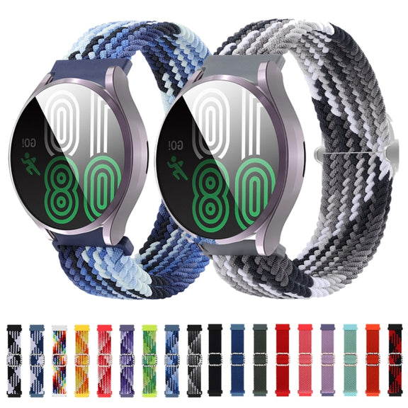 Compatible with Garmin Venu/Vivoactive 3 20mm Universal Adjustable Braided Elastic Diamond Buckle Watch Band(Rainbow)