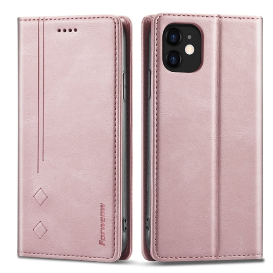 For iPhone 11 Forwenw F2 Series Magnetic Horizontal Flip Leather Case with Holder & Card Slots & Wallet (Rose Gold) - iPhone 11 Cases by Forwenw | Online Shopping South Africa | PMC Jewellery | Buy Now Pay Later Mobicred