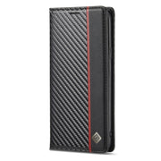 LC.IMEEKE Carbon Fiber PU + TPU Horizontal Flip Leather Case with Holder & Card Slot & Wallet For Samsung Galaxy S9+(Vertical Black)