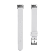 For Fitbit Luxe Leather Watch Band, Size:S(White)
