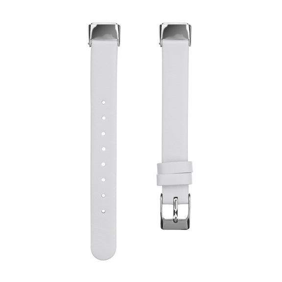 For Fitbit Luxe Leather Watch Band, Size:S(White)