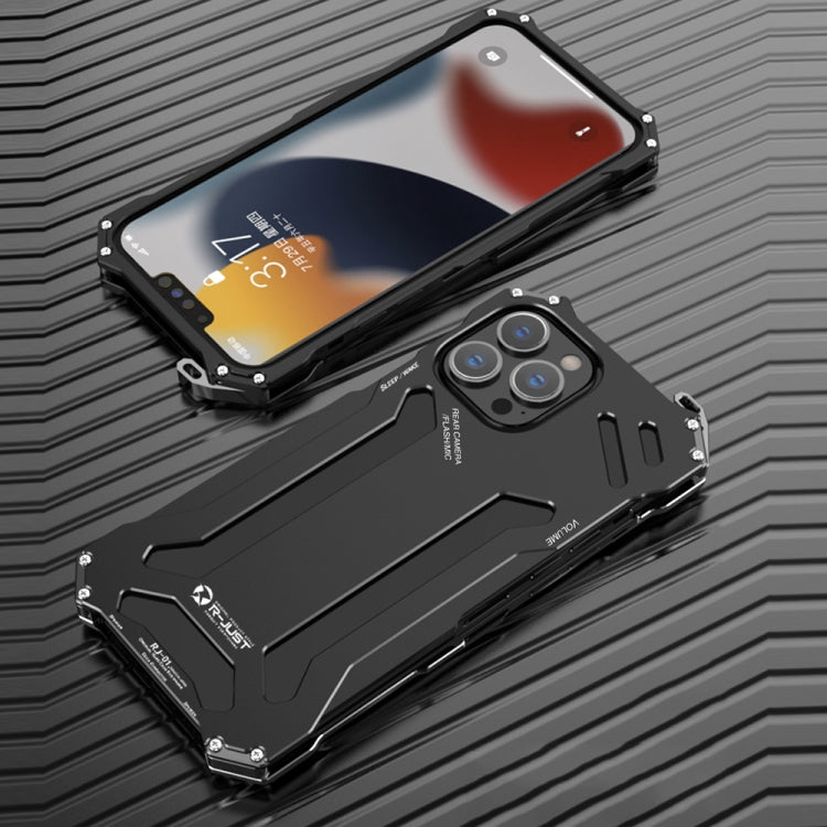 For iPhone 13 Pro R-JUST Shockproof Armor Metal Protective Case (Black) - free shipping - PMC TechLife - Order now!