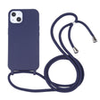 For iPhone 13 Pro Candy Colors TPU Protective Case with Lanyard (Dark Blue) - free shipping - PMC TechLife - Order now!