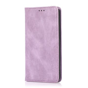 For iPhone 13 Strong Magnetic Crazy Horse Texture Horizontal Flip Leather Case with Holder & Card Slots & Wallet(Purple)