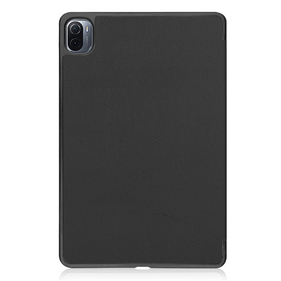 For Xiaomi Pad 5 Custer Texture Horizontal Flip Leather Case with Three-folding Holder & Sleep / Wake-up Function(Black)