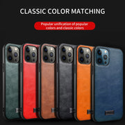 For iPhone 13 Pro SULADA Shockproof TPU + Handmade Leather Protective Case (Brown)