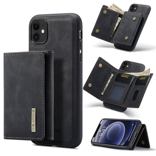 DG.MING M1 Series 3-Fold Multi Card Wallet  Back Cover Shockproof Case with Holder Function For iPhone 11(Black) - iPhone 11 Cases by DG.MING | Online Shopping South Africa | PMC Jewellery | Buy Now Pay Later Mobicred