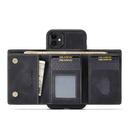 DG.MING M1 Series 3-Fold Multi Card Wallet  Back Cover Shockproof Case with Holder Function For iPhone 11(Black) - iPhone 11 Cases by DG.MING | Online Shopping South Africa | PMC Jewellery | Buy Now Pay Later Mobicred