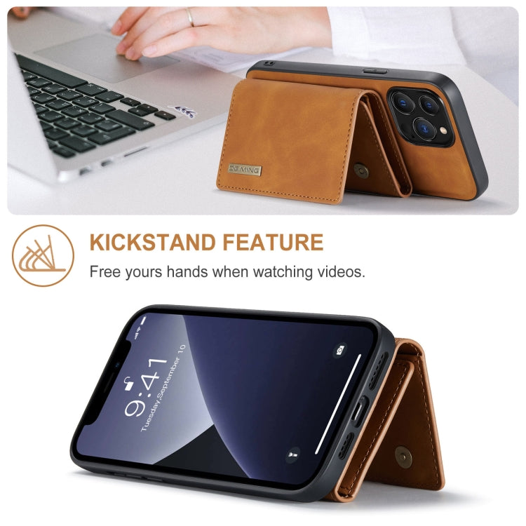 For iPhone 13 Pro Max DG.MING M1 Series 3-Fold Multi Card Wallet Shockproof Case with Holder Function (Brown) - free shipping - PMC TechLife - Order now!