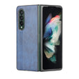 For Samsung Galaxy Z Fold3 5G Shockproof Sewing Cow Pattern Skin PC + PU + TPU Case(Blue) - free shipping - PMC TechLife - Order now!