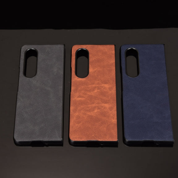 For Samsung Galaxy Z Fold3 5G Shockproof Sheep Skin PC + PU + TPU Case(Blue)