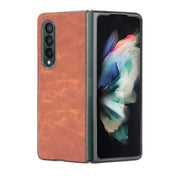 For Samsung Galaxy Z Fold3 5G Shockproof Sheep Skin PC + PU + TPU Case(Brown)