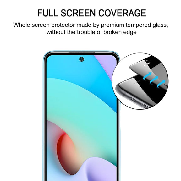 For Xiaomi Redmi 10 Full Glue Full Cover Screen Protector Tempered Glass Film