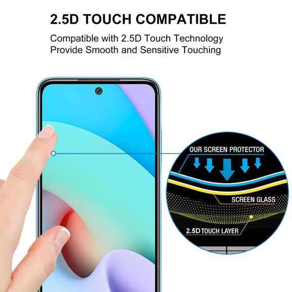 For Xiaomi Redmi 10 Full Glue Full Cover Screen Protector Tempered Glass Film