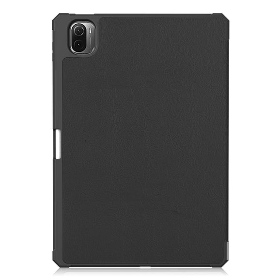 For Xiaomi Pad 5 / 5 Pro Custer Texture Horizontal Flip Leather Case with Three-folding Holder & Sleep / Wake-up Function(Black)