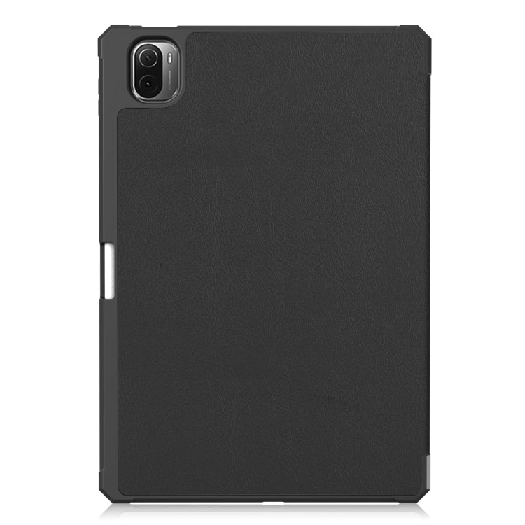 For Xiaomi Pad 5 / 5 Pro Custer Texture Horizontal Flip Leather Case with Three-folding Holder & Sleep / Wake-up Function(Black)