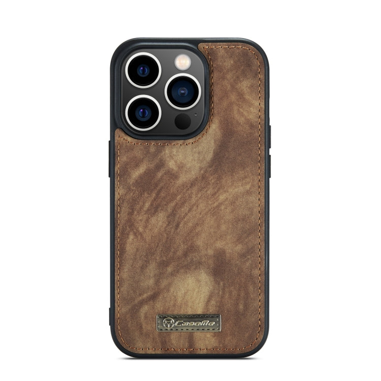 For iPhone 13 Pro Max CaseMe-008 Detachable Multifunctional Horizontal Flip Leather Case with Card Slot & Holder & Zipper Wallet & Photo Frame (Brown)