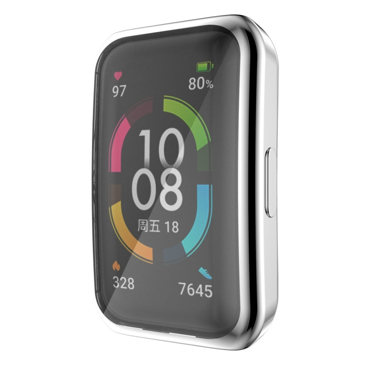 For Huawei Band 6 / 6 Pro / Honor Band 6 Full Coverage TPU Electroplating Protective Case Cover(Silver) - Watch Cases by PMC TechLife | Online Shopping South Africa | PMC TechLife | Buy Now Pay Later Mobicred