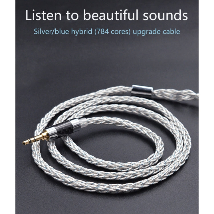 KZ 3.5mm Plug 784-core Blue Silver Mixed Braided Silver-plated Earphone Upgrade Cable For KZ ZS10 Pro / DQ6 / ASX, Cable Length: 1.2m(C Style) - free shipping - PMC Jewellery - Order now!
