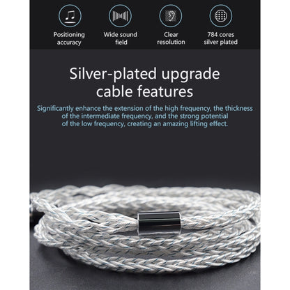 KZ 3.5mm Plug 784-core Blue Silver Mixed Braided Silver-plated Earphone Upgrade Cable For KZ ZS10 Pro / DQ6 / ASX, Cable Length: 1.2m(C Style) - free shipping - PMC Jewellery - Order now!