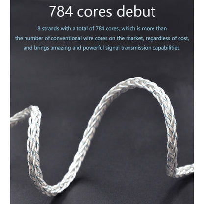 KZ 3.5mm Plug 784-core Blue Silver Mixed Braided Silver-plated Earphone Upgrade Cable For KZ ZS10 Pro / DQ6 / ASX, Cable Length: 1.2m(C Style) - free shipping - PMC Jewellery - Order now!