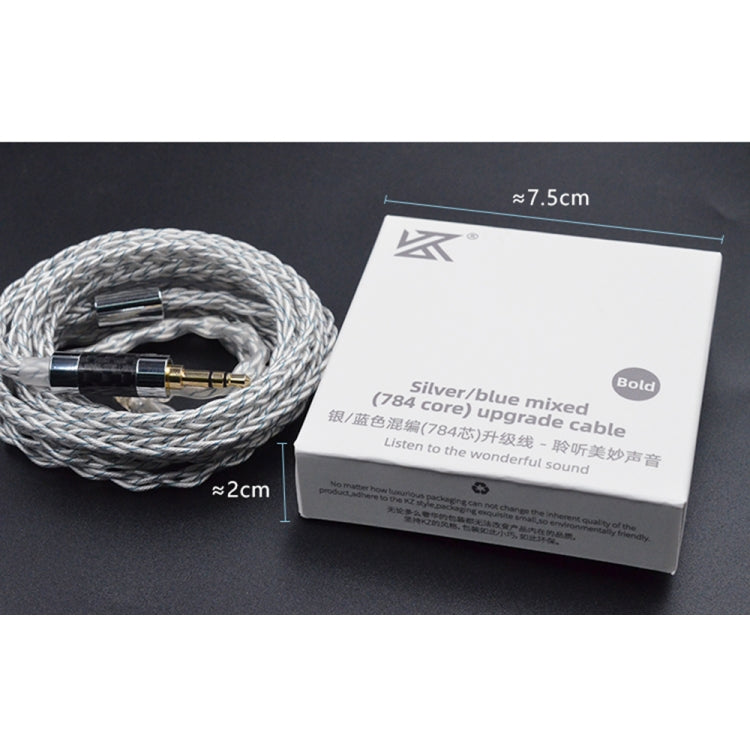 KZ 3.5mm Plug 784-core Blue Silver Mixed Braided Silver-plated Earphone Upgrade Cable For KZ ZS10 Pro / DQ6 / ASX, Cable Length: 1.2m(C Style) - free shipping - PMC Jewellery - Order now!