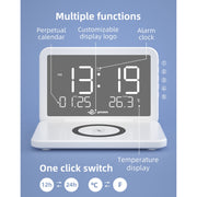 SY-118 15W Foldable Mirror Surface Perpetual Desk Calendar Clock Wireless Charger with Alarm Clock & Three-level Brightness Adjustable Function(Black)