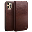 For iPhone 13 Pro Max QIALINO Horizontal Flip Leather Case with Holder & Card Slots & Wallet (Brown) - free shipping - PMC TechLife - Order now!
