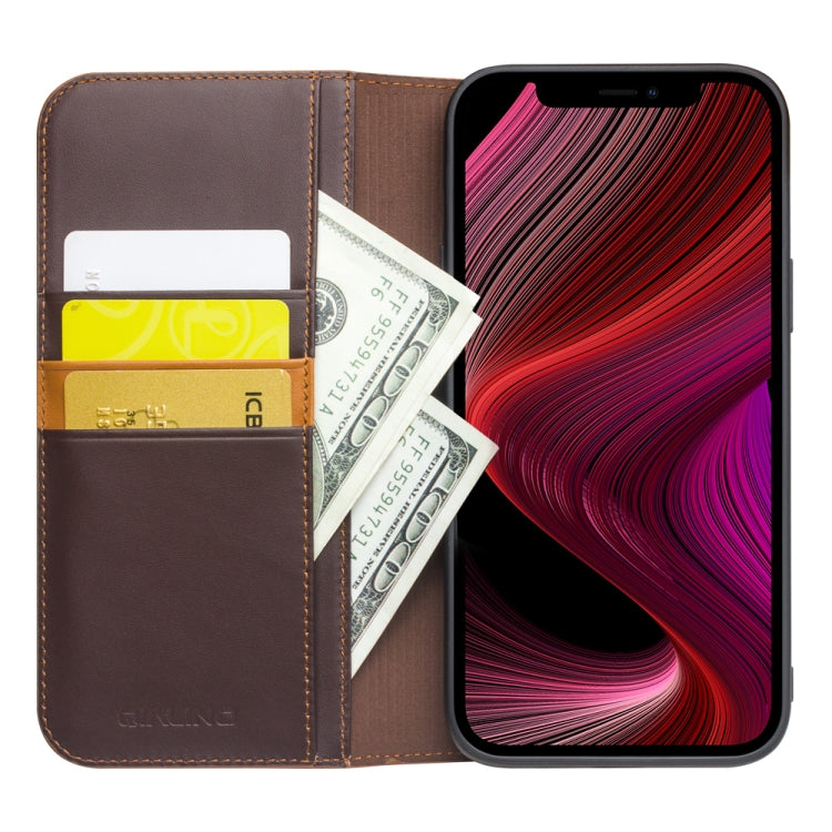 For iPhone 13 QIALINO Business Horizontal Flip Leather Case with Holder & Card Slots & Wallet(Brown)