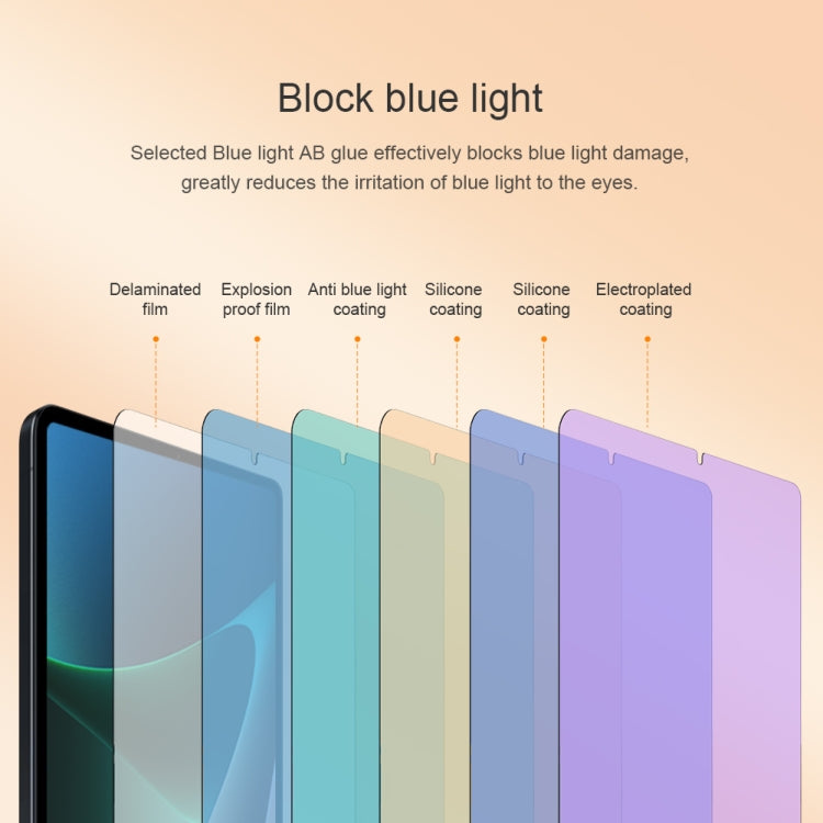 For Xiaomi Mi Pad 5 / 5 Pro NILLKIN V+ Series 0.33mm 4H Anti-blue Ray Tempered Glass Film