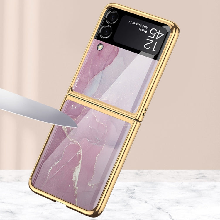 For Samsung Galaxy Z Flip3 5G GKK Electroplating Painted Glass Case(Purple Pink) - free shipping - PMC TechLife - Order now!