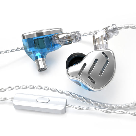 KZ ZAX 16-unit Ring Iron Sport Gaming In-ear Wired Earphone, Mic Version(Silver) - free shipping - PMC Jewellery - Order now!