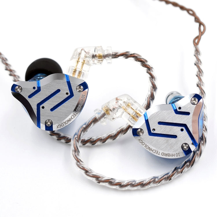 KZ ZS10 Pro 10-unit Ring Iron Gaming In-ear Wired Earphone, Standard Version(Streamer Blue)