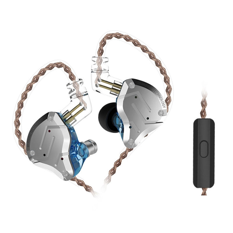 KZ ZS10 Pro 10-unit Ring Iron Gaming In-ear Wired Earphone, Mic Version(Blue) - free shipping - PMC TechLife - Order now!