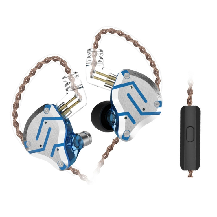 KZ ZS10 Pro 10-unit Ring Iron Gaming In-ear Wired Earphone, Mic Version(Streamer Blue) - free shipping - PMC TechLife - Order now!