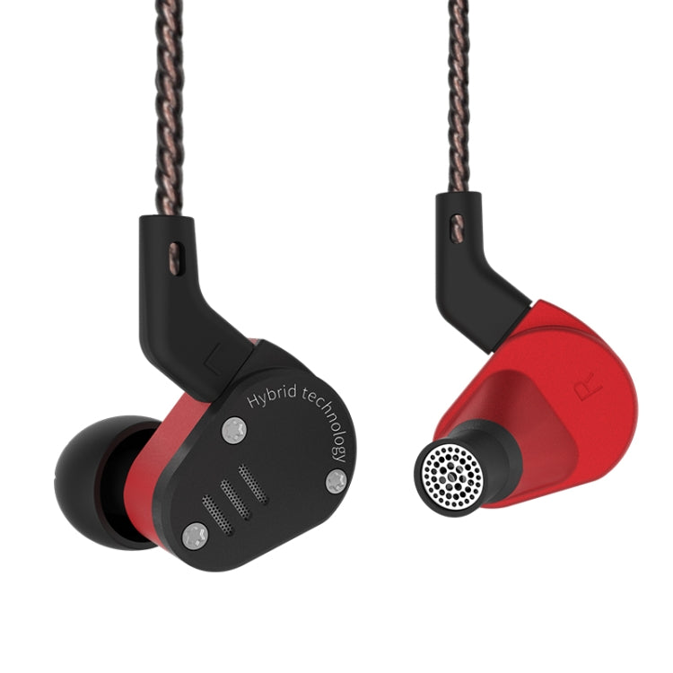 KZ ZSA Ring Iron Hybrid Drive Sport In-ear Wired Earphone, Standard Version(Black Red) - free shipping - PMC TechLife - Order now!