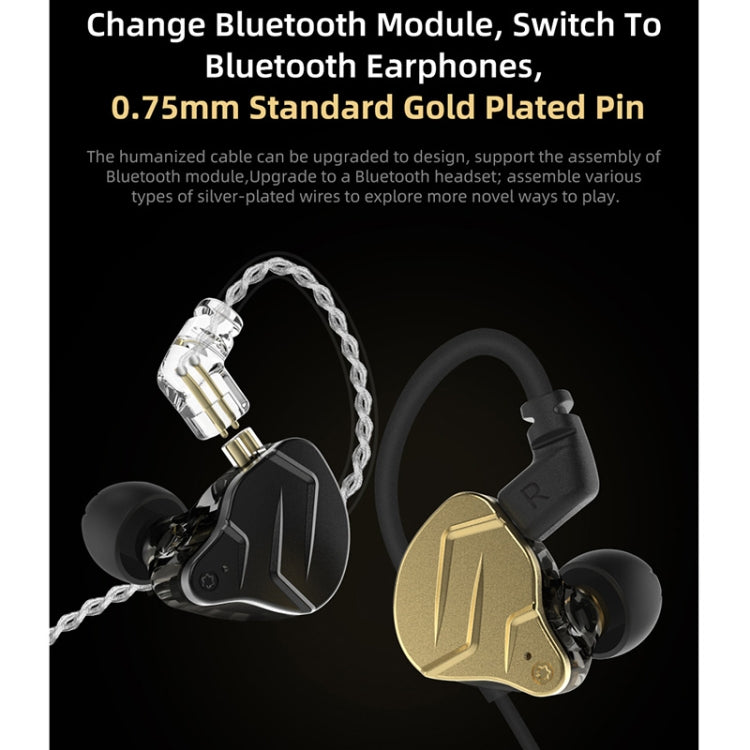 KZ ZSN Pro X Ring Iron Hybrid Drive Metal In-ear Wired Earphone, Standard Version(Gold)