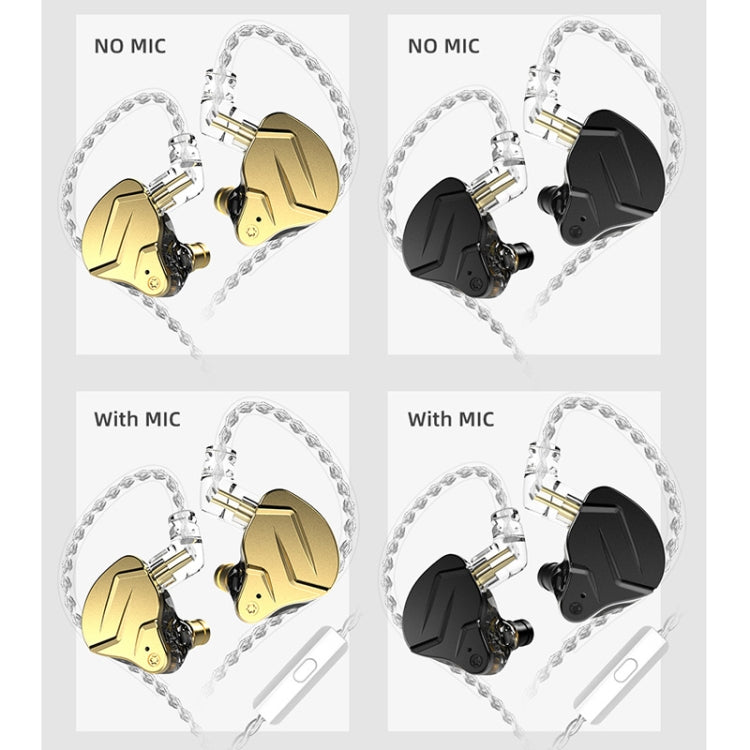 KZ ZSN Pro X Ring Iron Hybrid Drive Metal In-ear Wired Earphone, Mic Version(Gold) - free shipping - PMC TechLife - Order now!