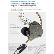 KZ ZSN Pro Ring Iron Hybrid Drive Metal In-ear Wired Earphone, Standard Version(Purple)