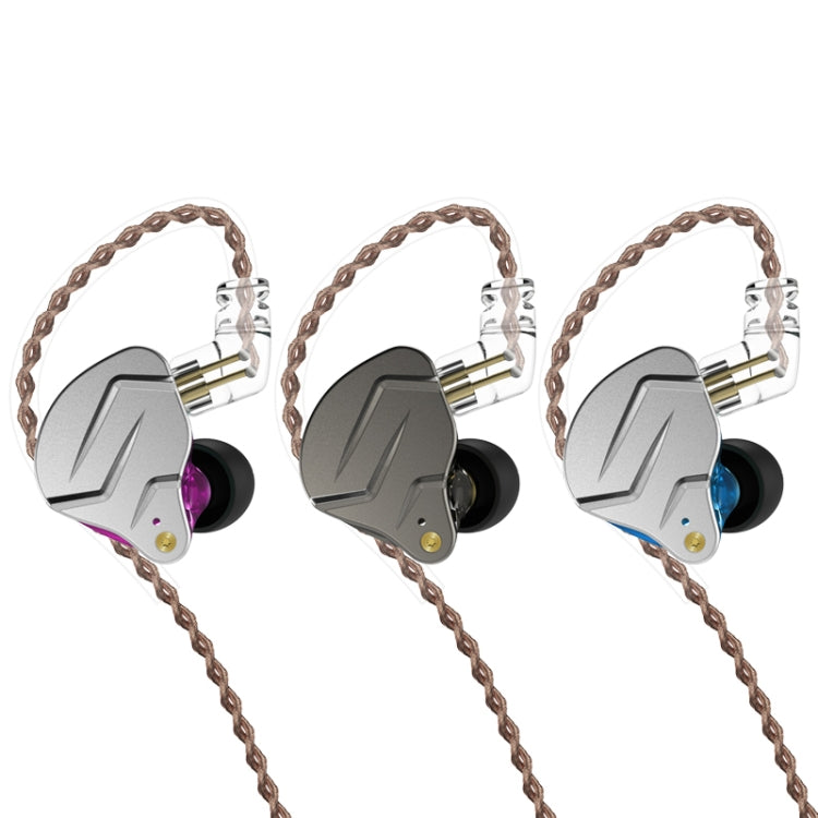 KZ ZSN Pro Ring Iron Hybrid Drive Metal In-ear Wired Earphone, Mic Version(Purple) - free shipping - PMC TechLife - Order now!