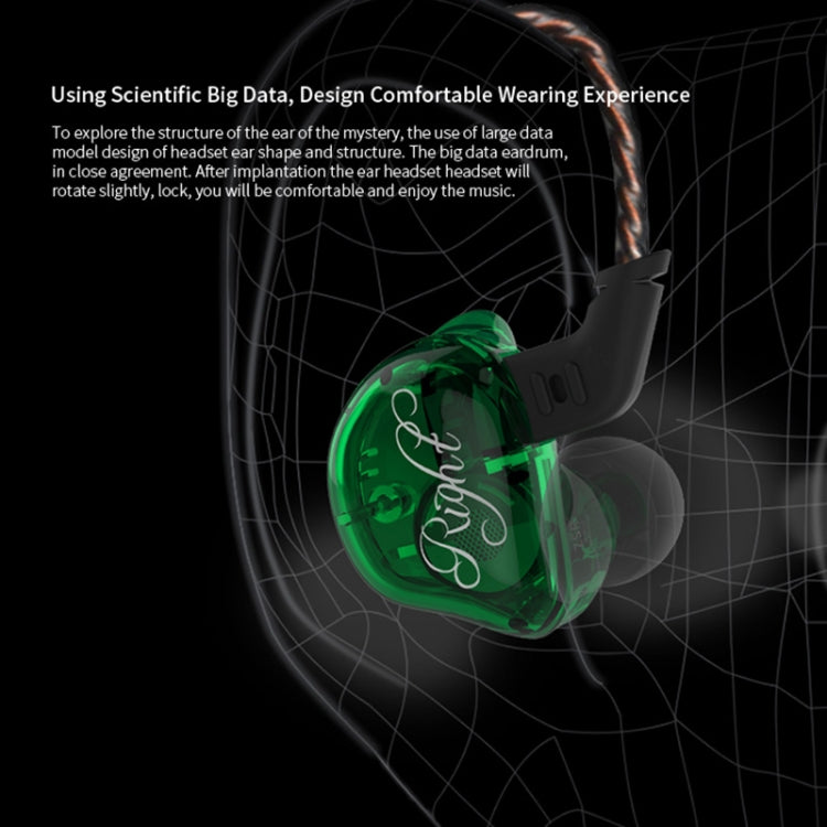 KZ ZSR 6-unit Ring Iron In-ear Wired Earphone, Standard Version(Green)