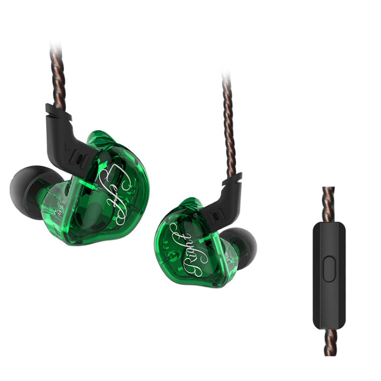 KZ ZSR 6-unit Ring Iron In-ear Wired Earphone, Mic Version(Green) - free shipping - PMC TechLife - Order now!