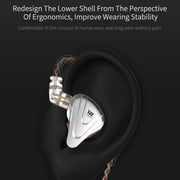 KZ ZSX 12-unit Ring Iron Metal Gaming In-ear Wired Earphone, Standard Version(Cyan)