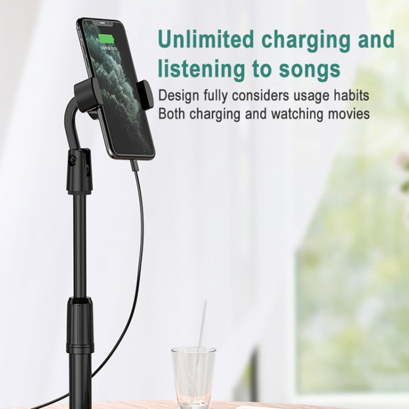 Desktop Stand Mobile Phone Tablet Live Broadcast Stand Telescopic Disc Stand, Style:Holder + Remote Control(Black)