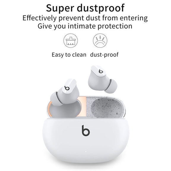 For Beats Studio Buds Wireless Bluetooth Earphone Magic Sound Metal Protective Sticker(Black)
