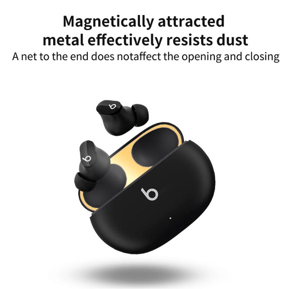 For Beats Studio Buds Wireless Bluetooth Earphone Magic Sound Metal Protective Sticker(Black)